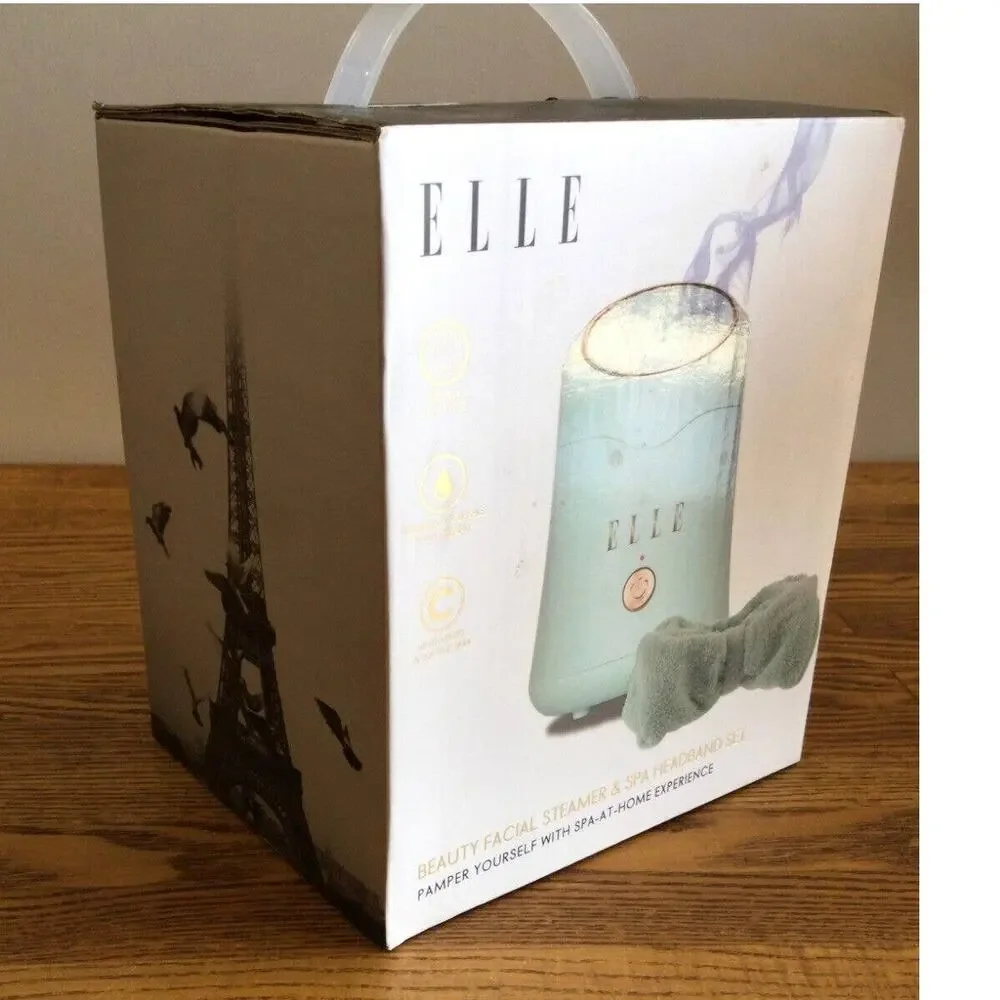 Elle Beauty Facial Spa Steamer & Headband Set Deep Cleanser Mist Steam Equipment